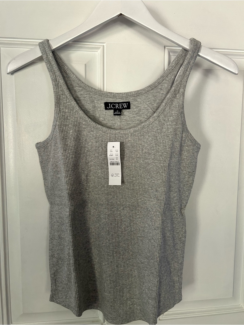 J. Crew Light Gray Ribbed Tank Top